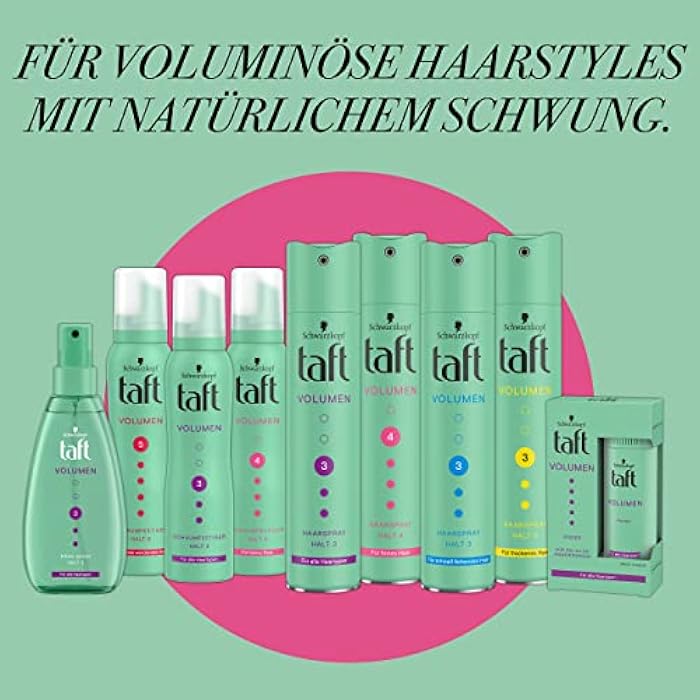Taft Mousse Volume for Fine Hair, Hold Level 4 (150 ml), Hair Mousse for Volume and Strong Hold, Hair Styling with 24 Hours Long-Lasting Hold - Image 4